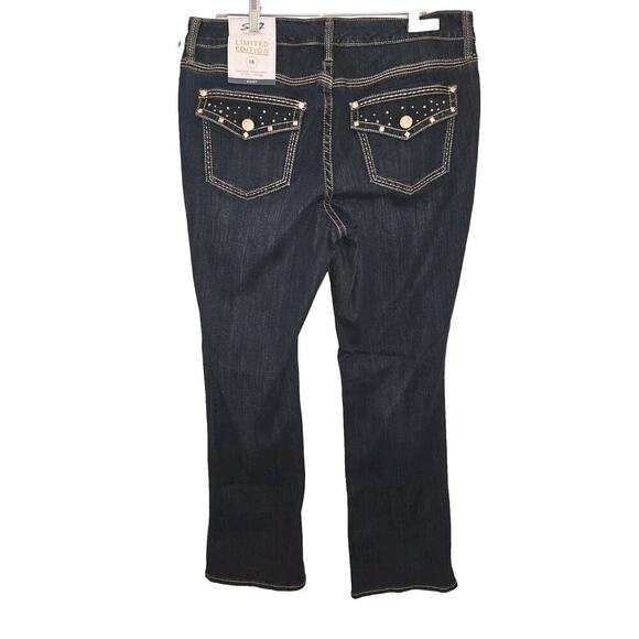 NWT! Women's Seven7 Luxe Limited Edition Boot Cut Stretch Blue Jeans Size 16 - Picture 4 of 9